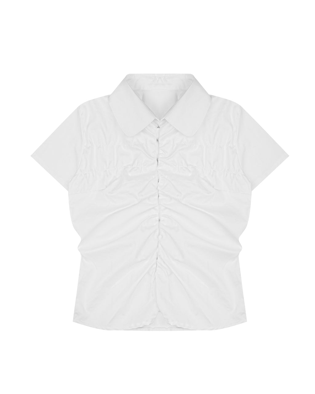 Easy Ruched Shirt in White