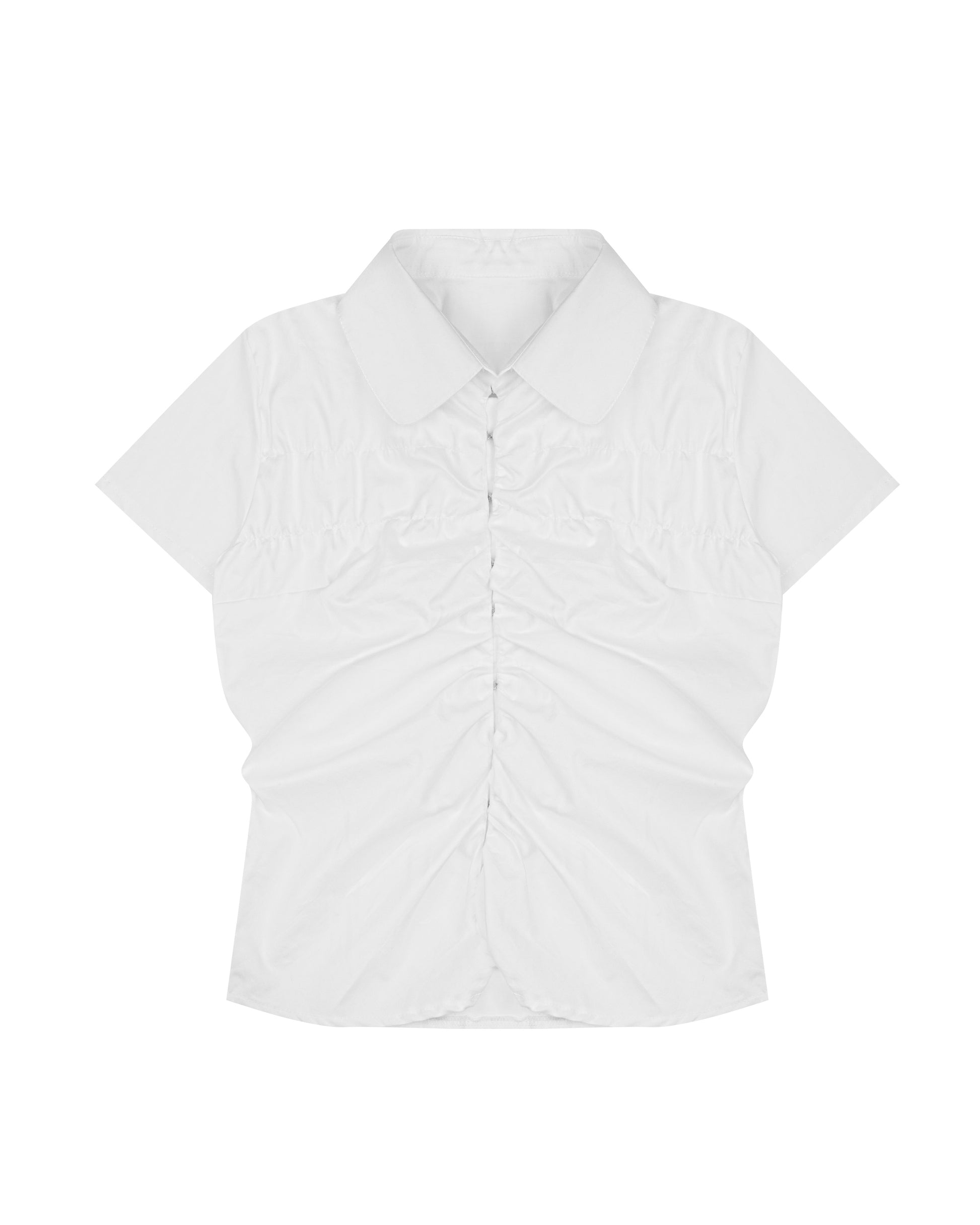 Easy Ruched Shirt in White