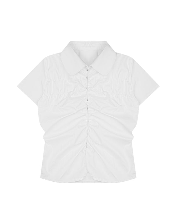 Easy Ruched Shirt in White