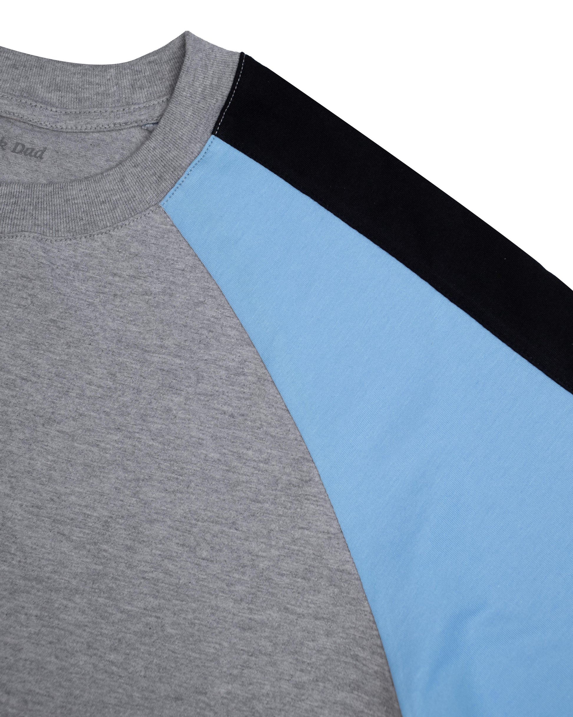 Paneled Raglan Tee in Grey