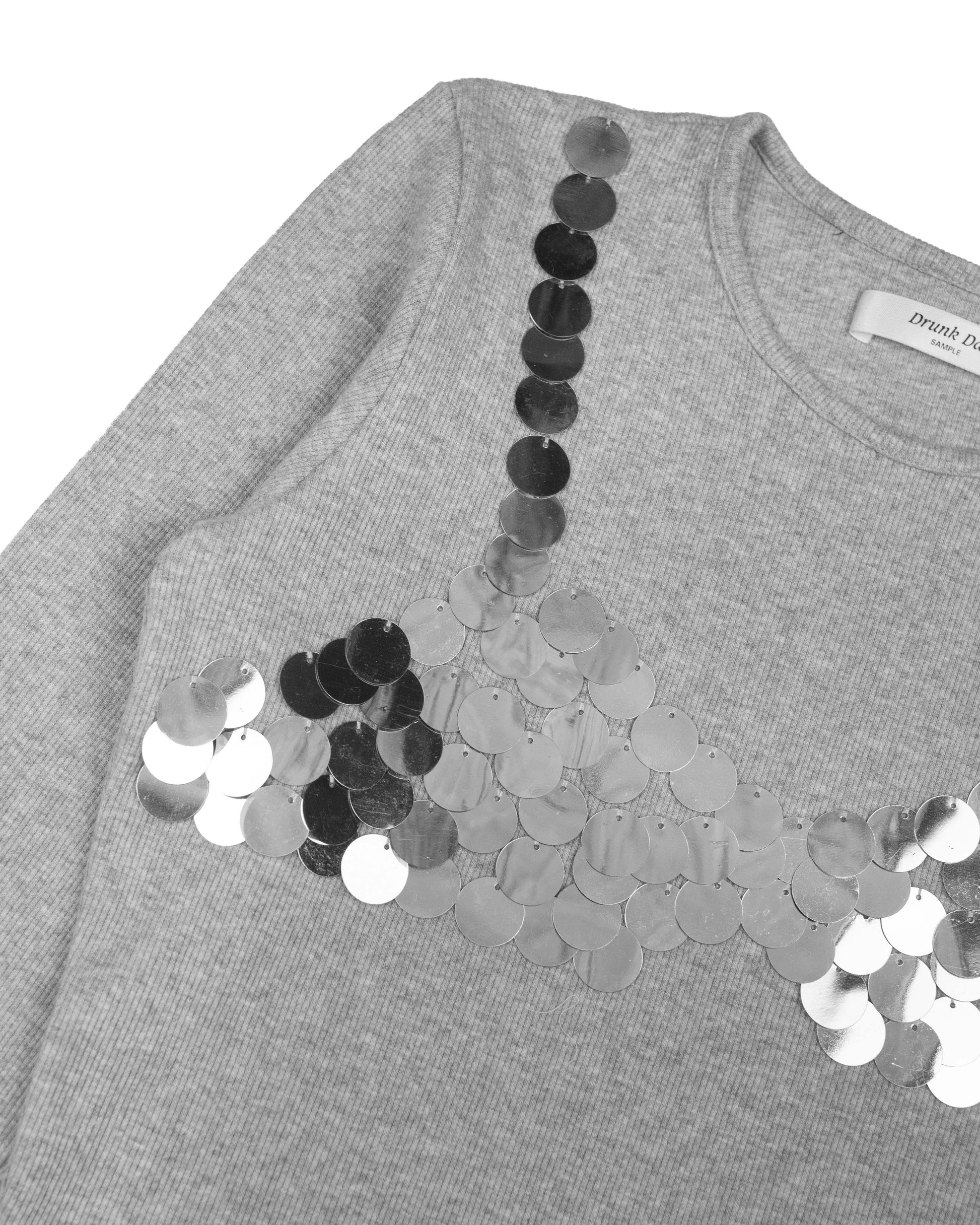 Sequined Bra Long Sleeve Top