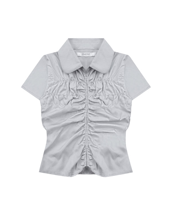 Easy Ruched Shirt in Grey