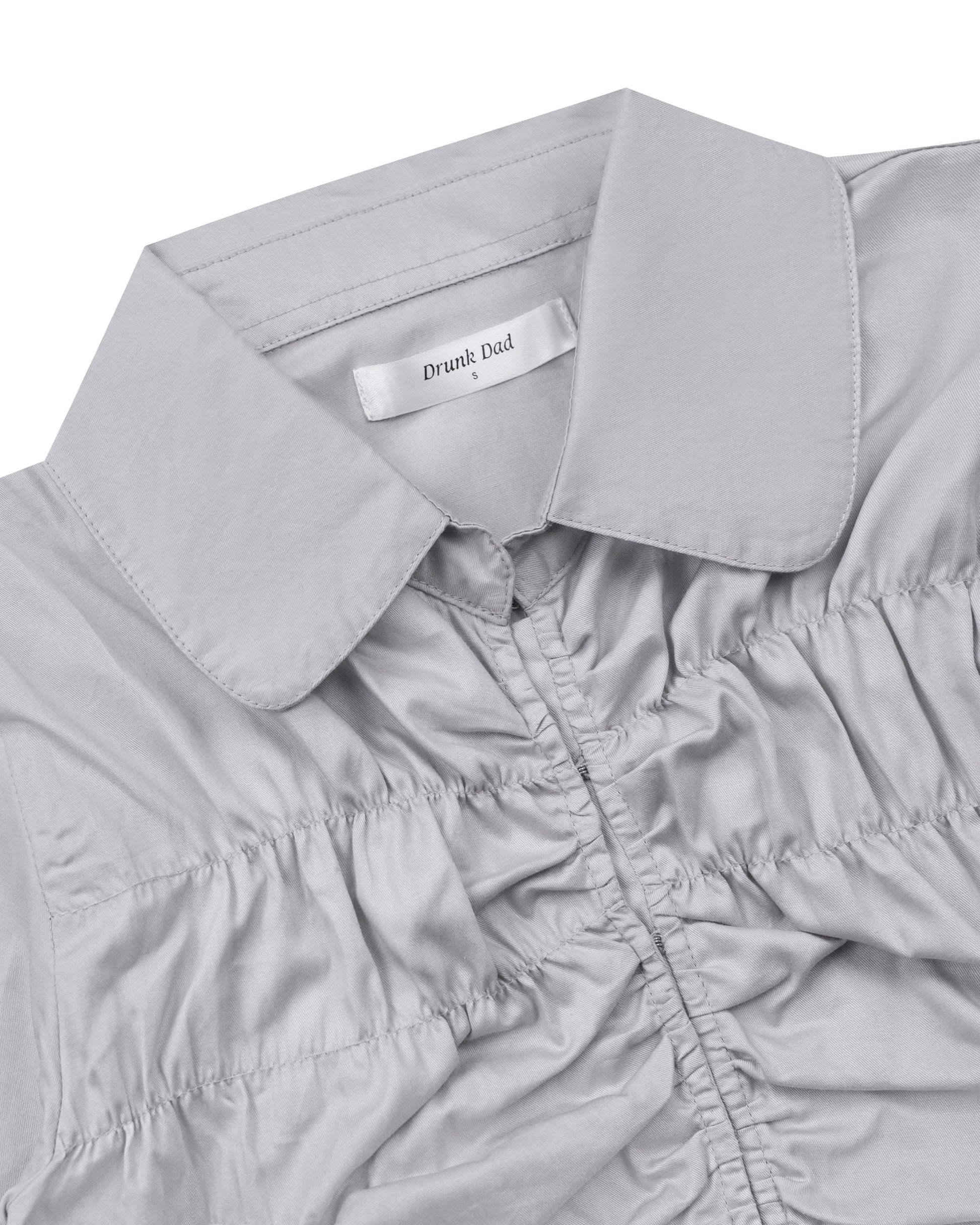 Easy Ruched Shirt in Grey