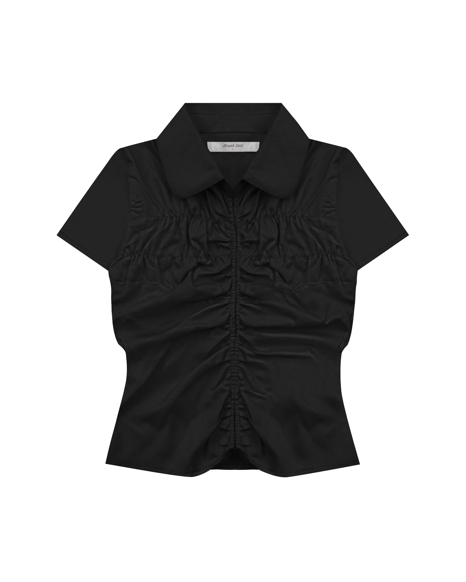 Easy Ruched Shirt in Black