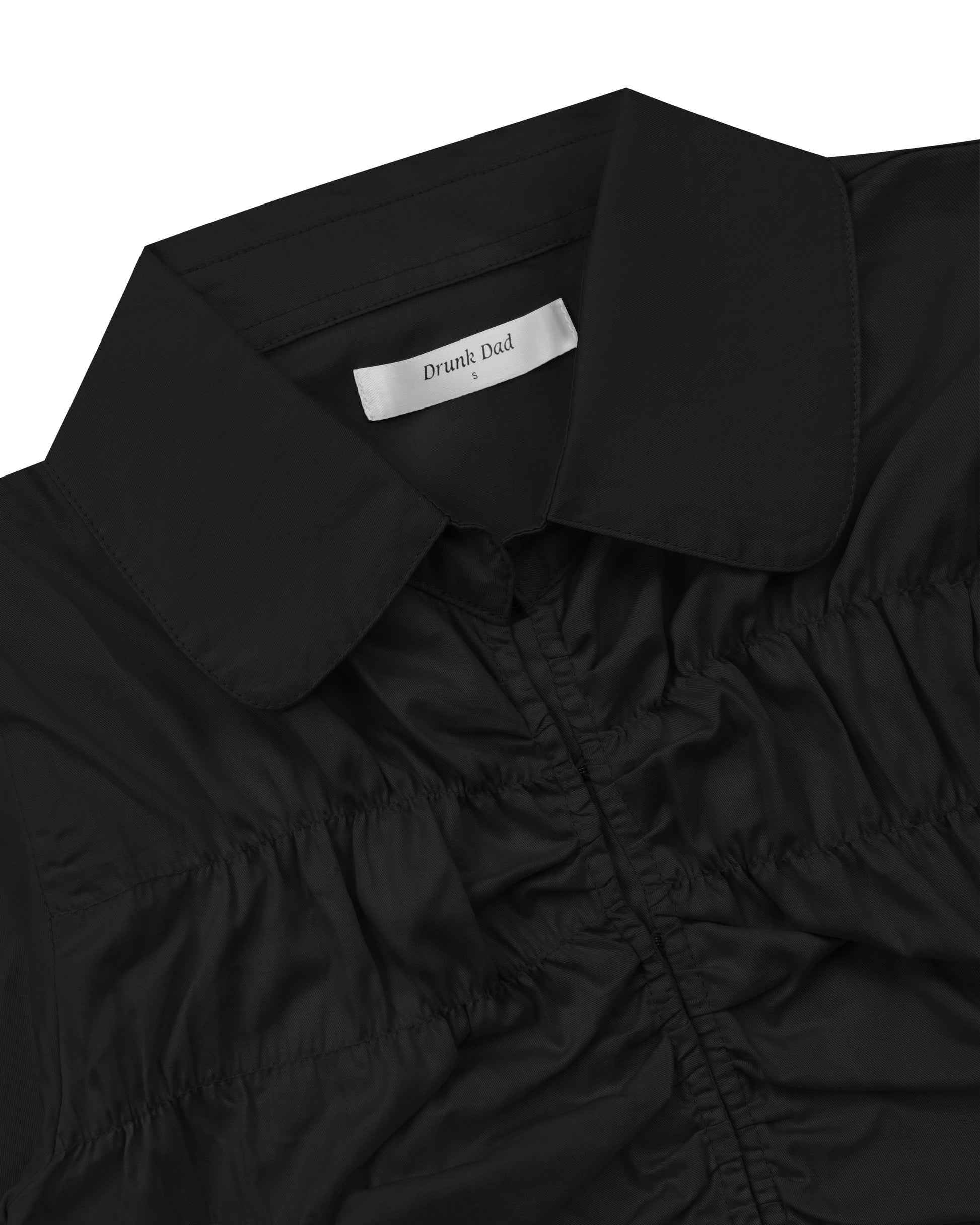 Easy Ruched Shirt in Black