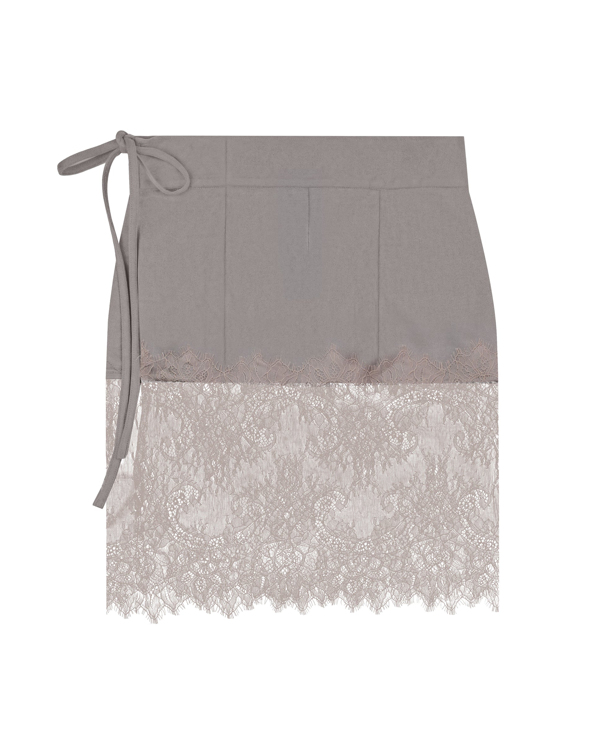 Suede Lace Wrap Skirt