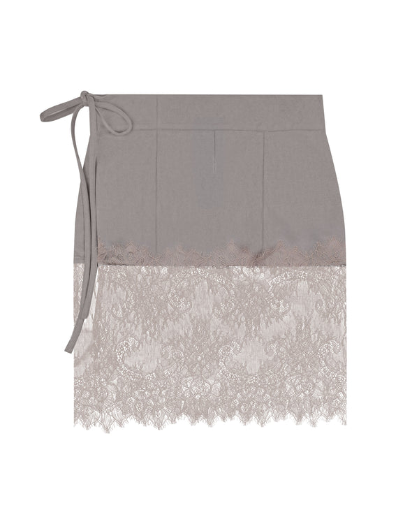 Suede Lace Wrap Skirt