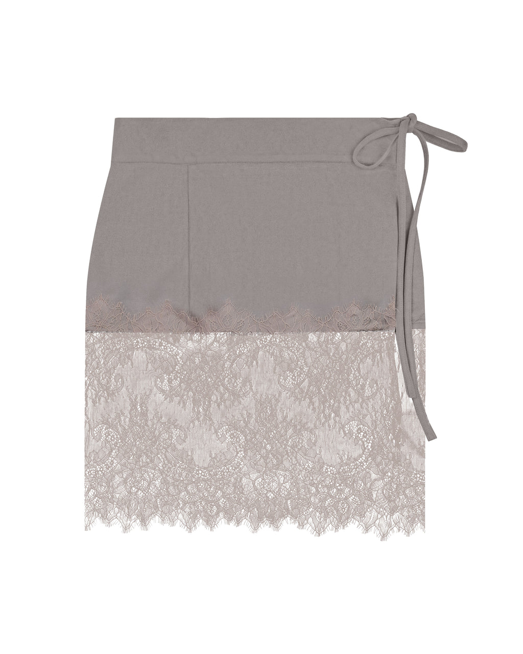 Suede Lace Wrap Skirt