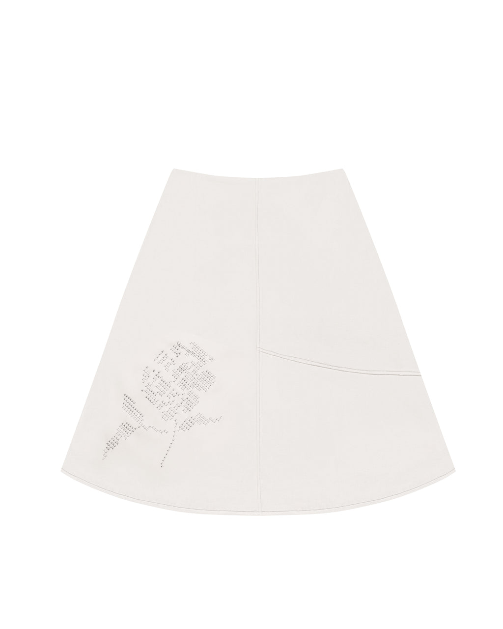 Paneled Suede Skirt in Bone