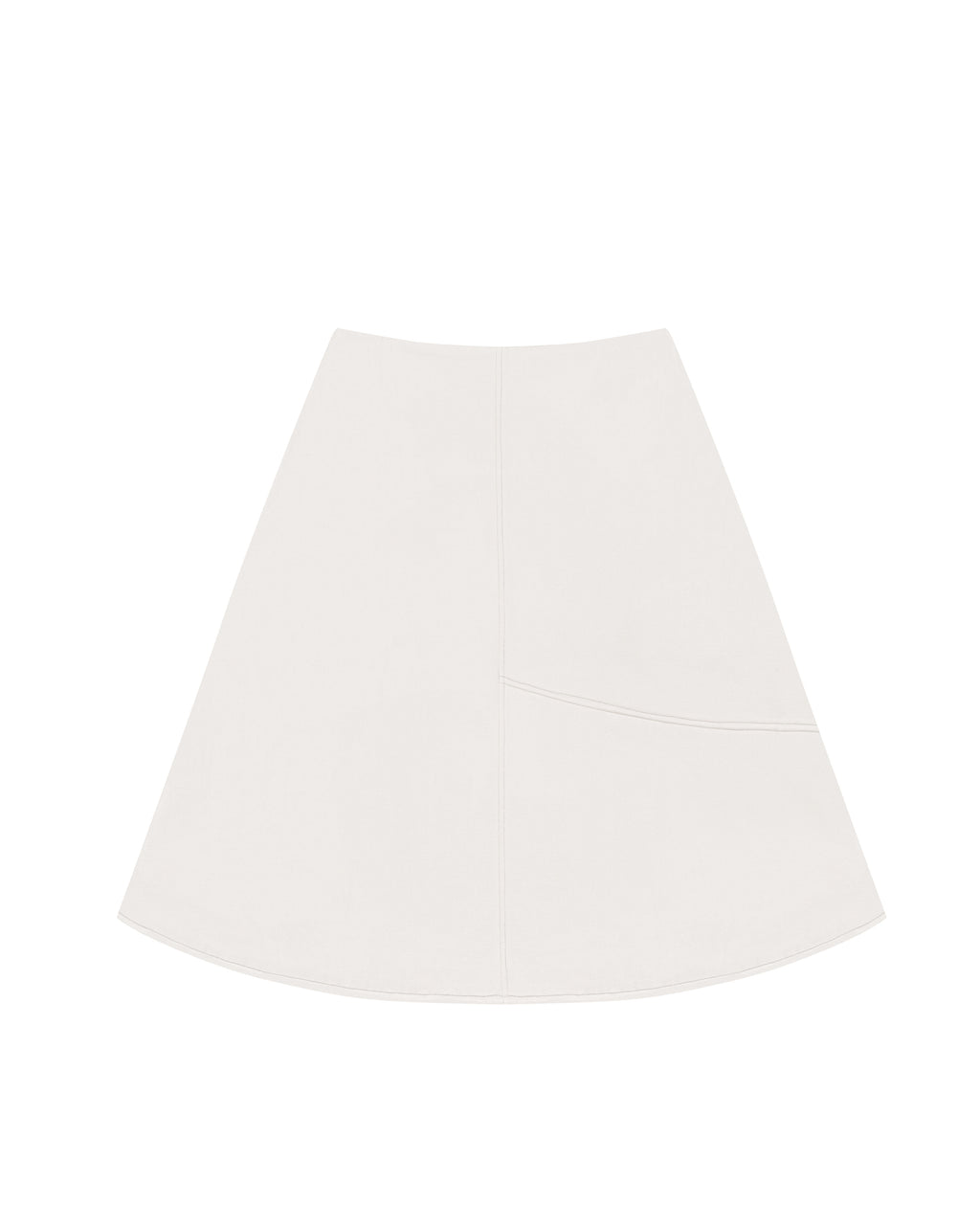 Paneled Suede Skirt in Bone
