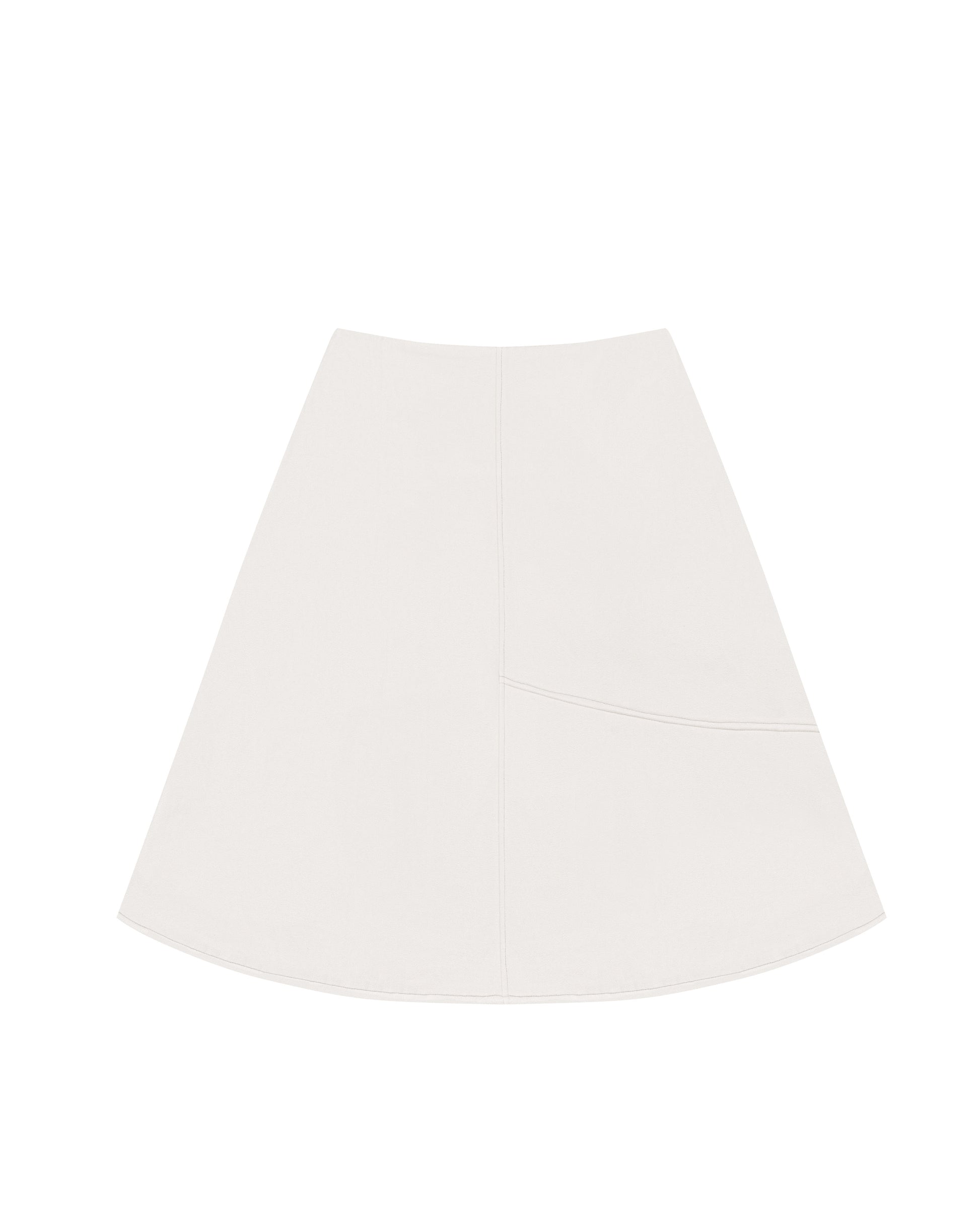 Paneled Suede Skirt in Bone