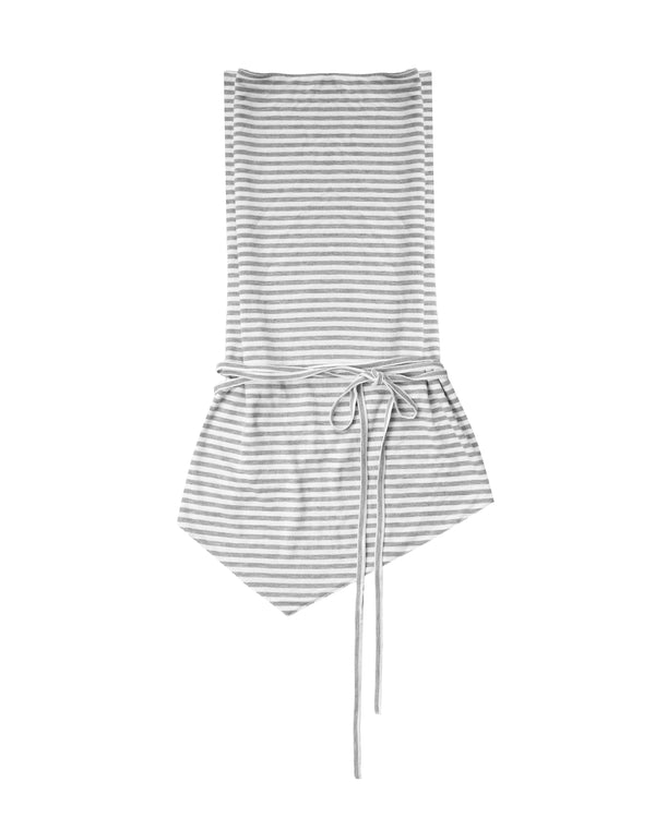 Patina Top in White Grey Stripes