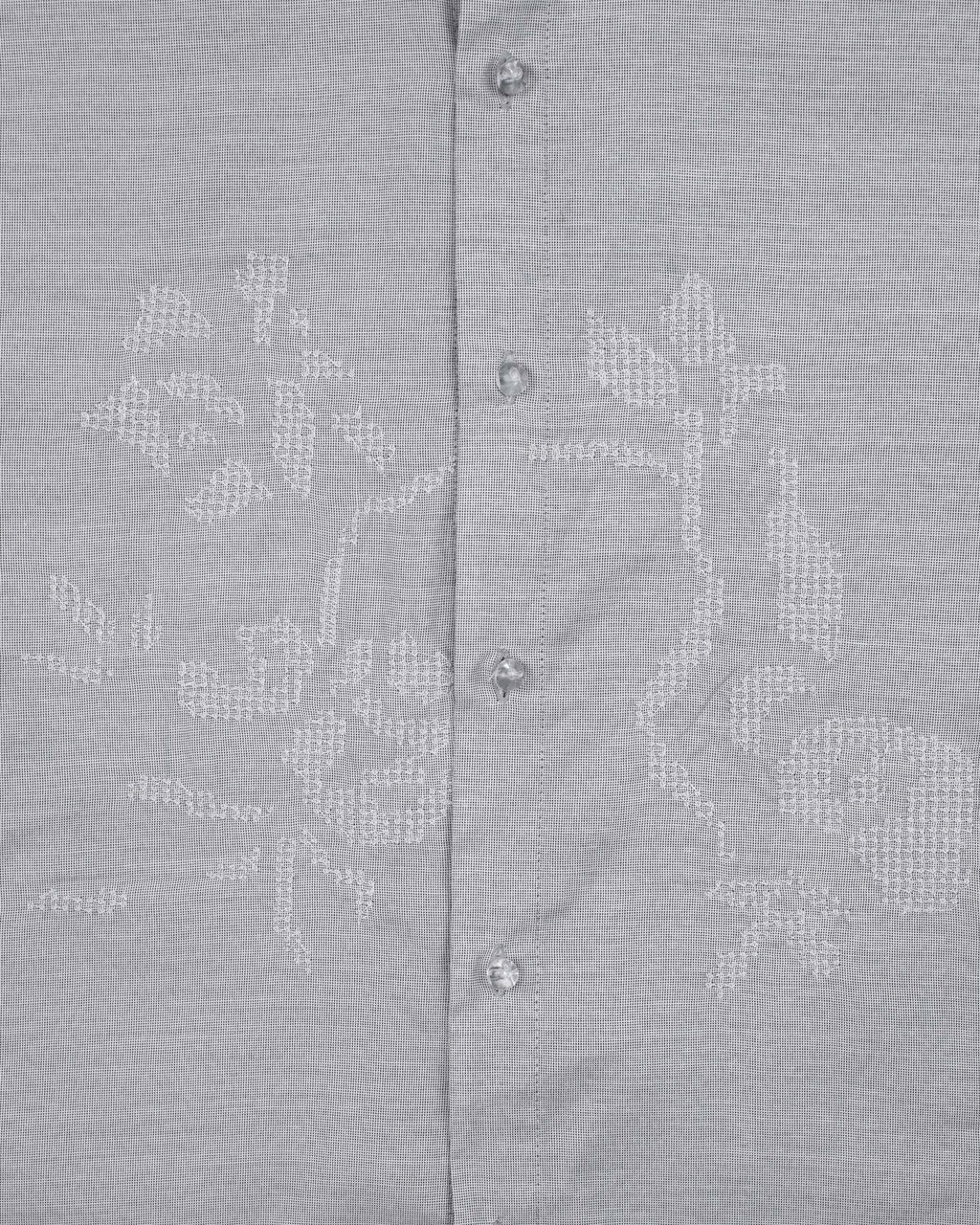 Subtle Embroidery Grey Shirt