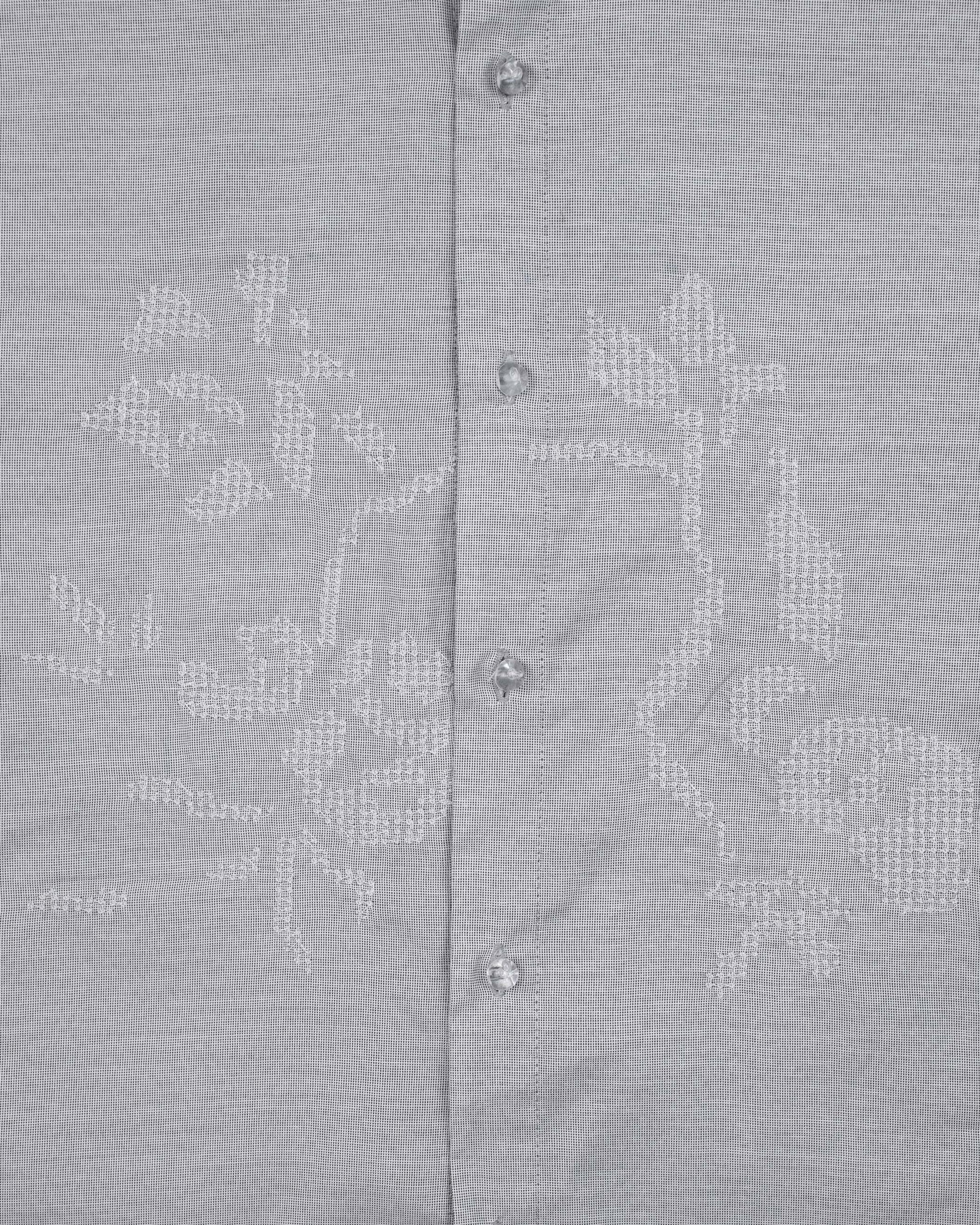 Subtle Embroidery Grey Shirt