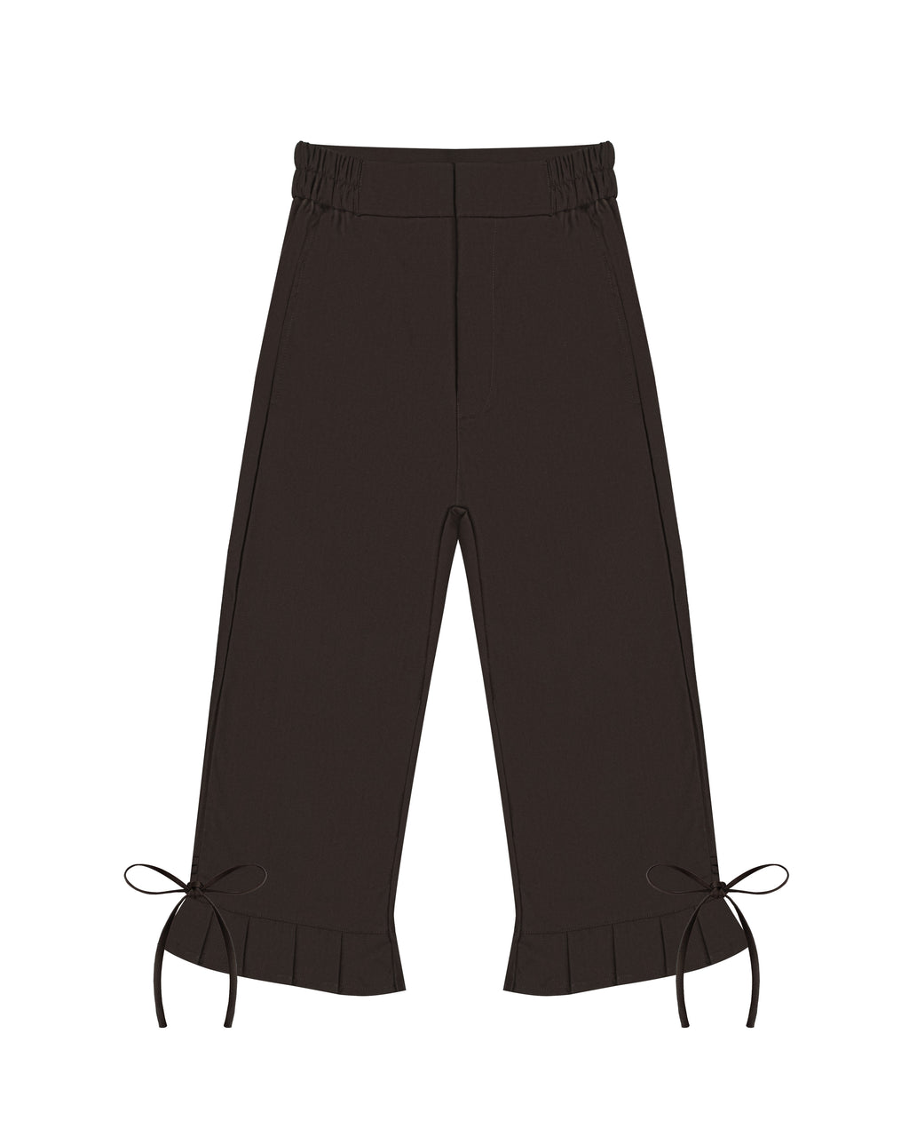 Pleated Hem Capri Pants
