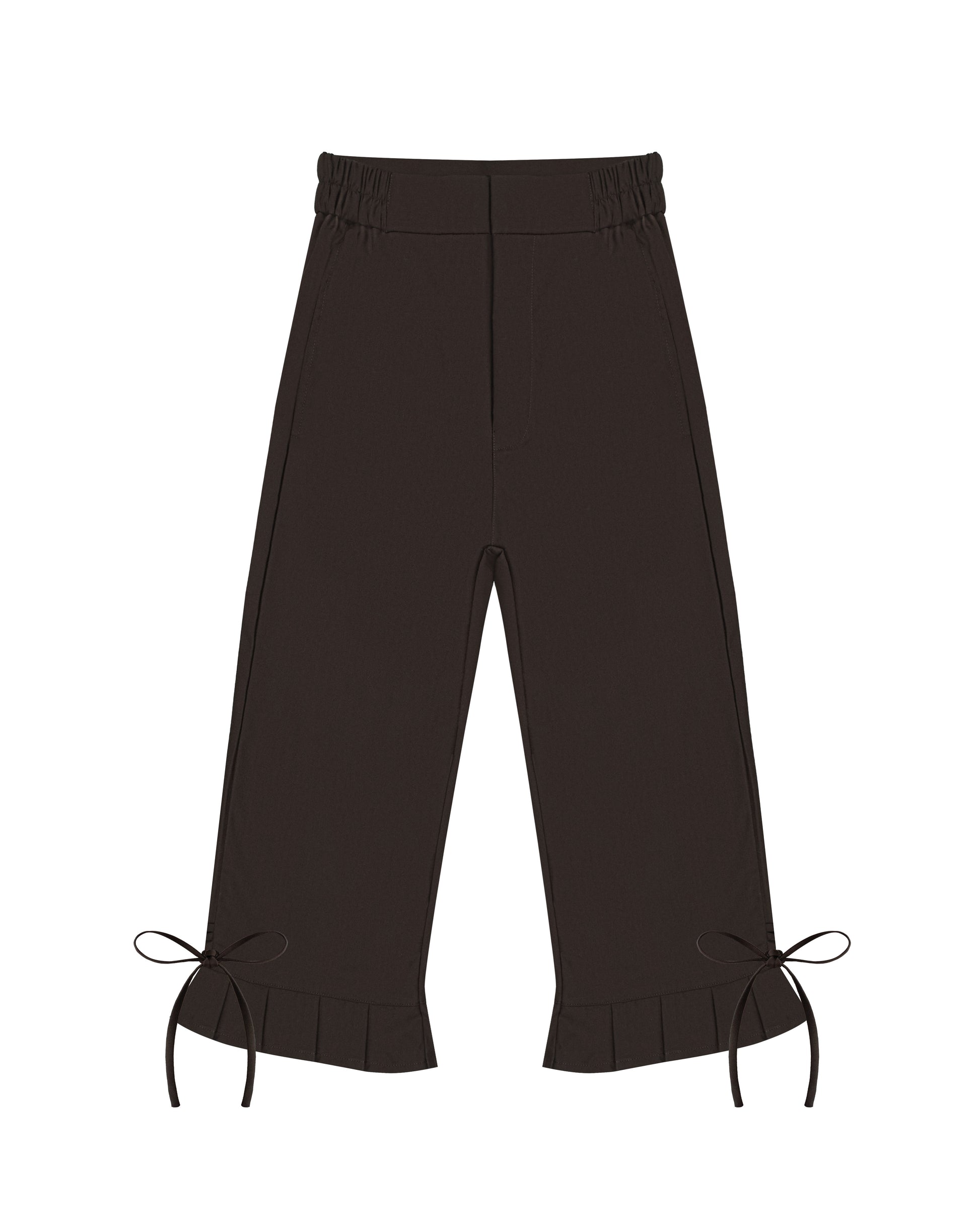 Pleated Hem Capri Pants