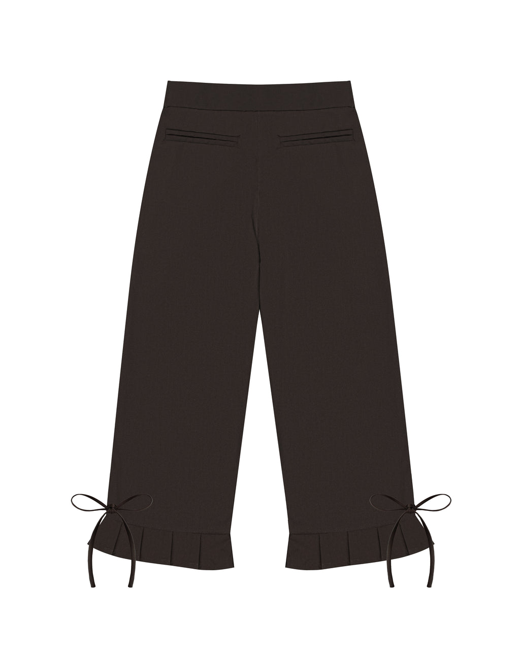 Pleated Hem Capri Pants