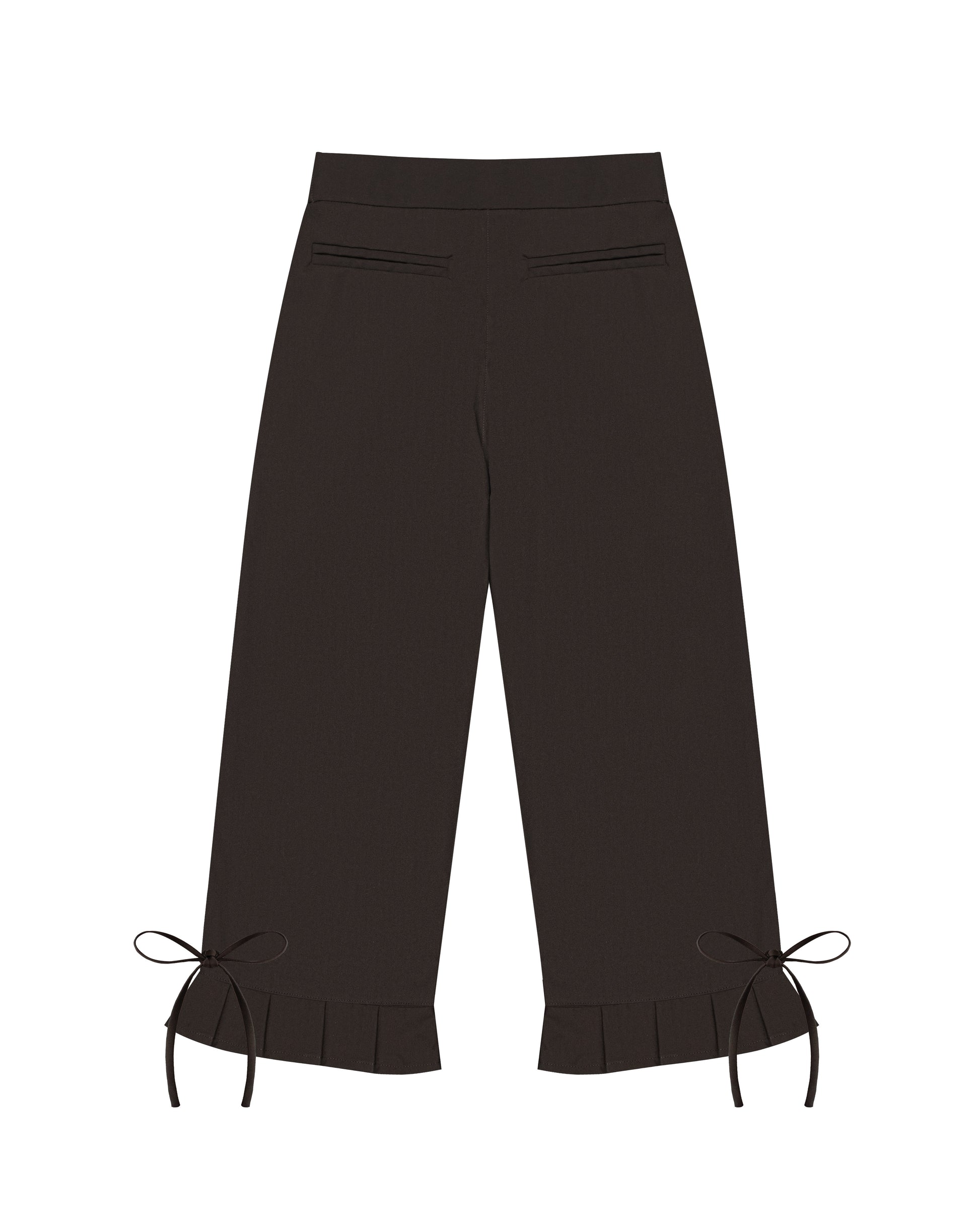 Pleated Hem Capri Pants