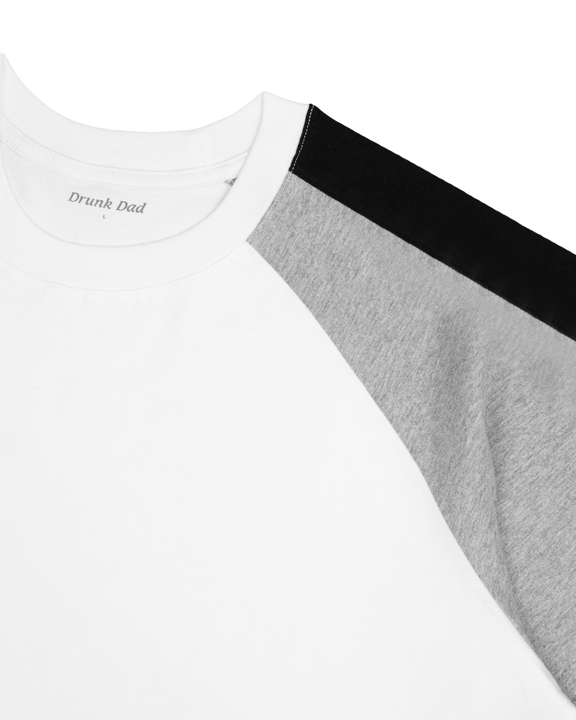 Paneled Raglan Tee in White