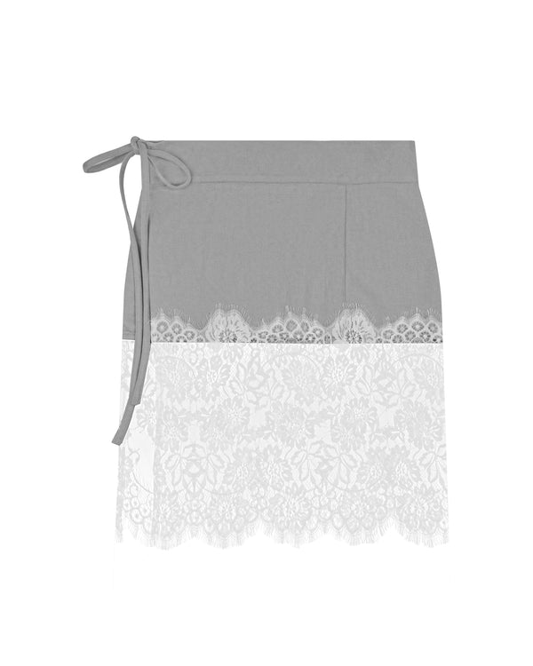 Suede Lace Wrap Skirt