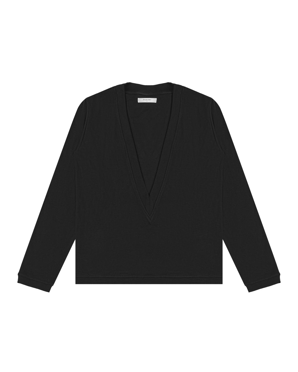 Extra Low V-Neck Sweater in Black