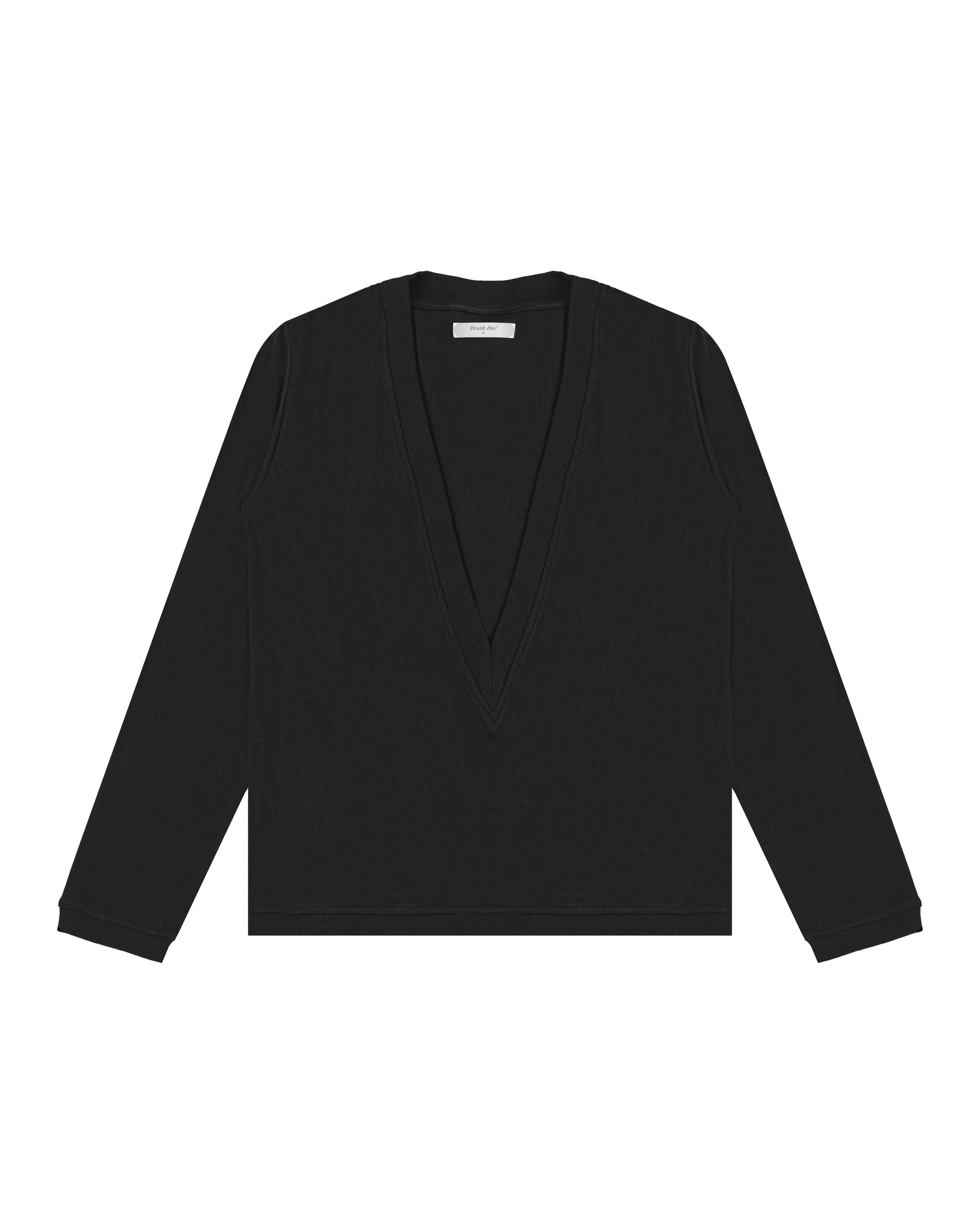 Extra Low V-Neck Sweater in Black
