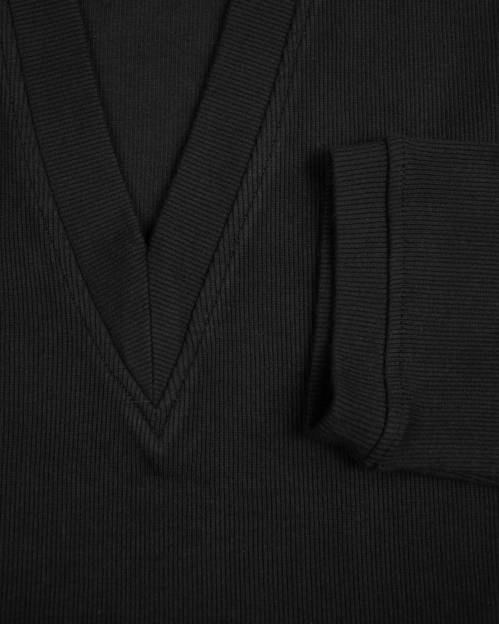Extra Low V-Neck Sweater in Black