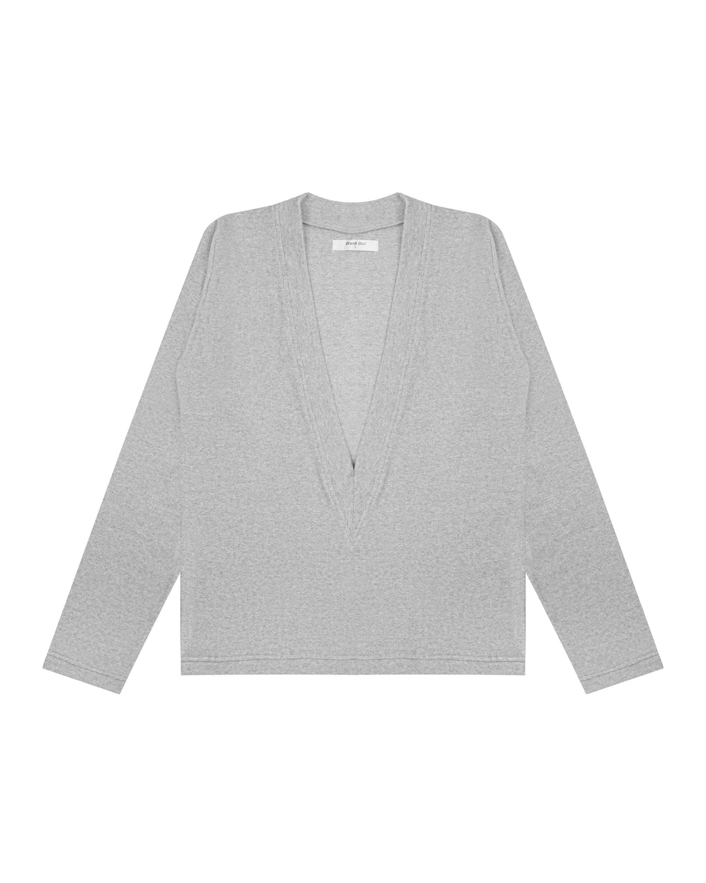 Extra Low V-Neck Sweater in Grey