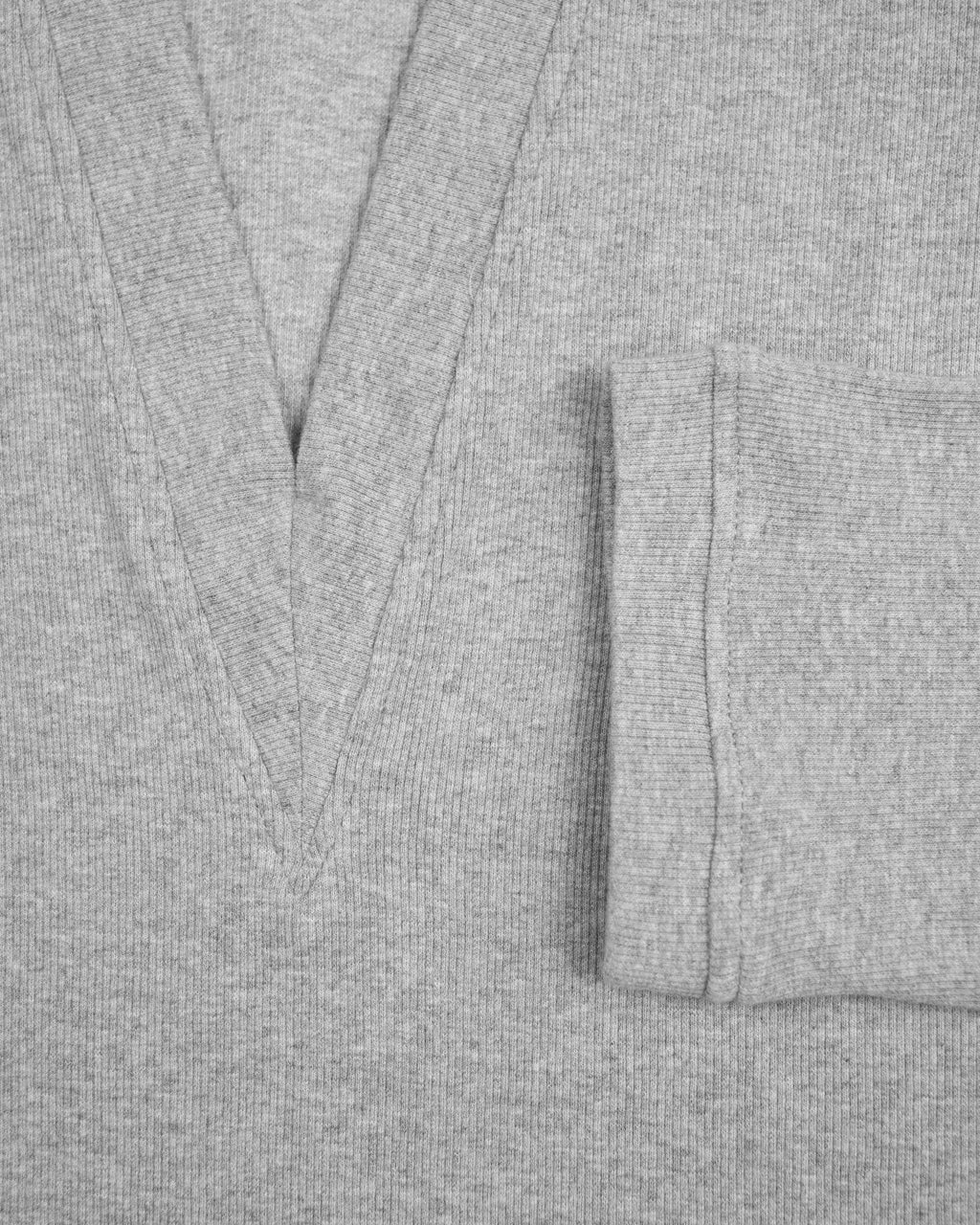 Extra Low V-Neck Sweater in Grey