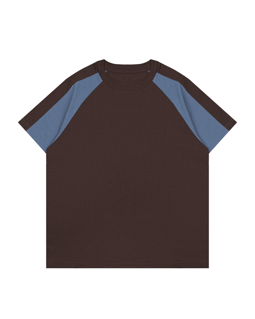 Paneled Raglan Tee in Brown