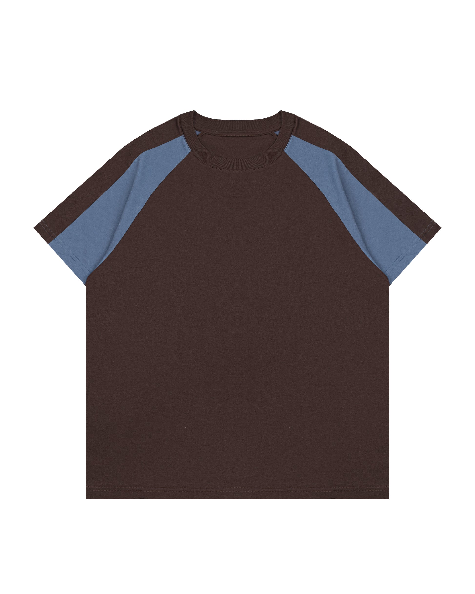 Paneled Raglan Tee in Brown