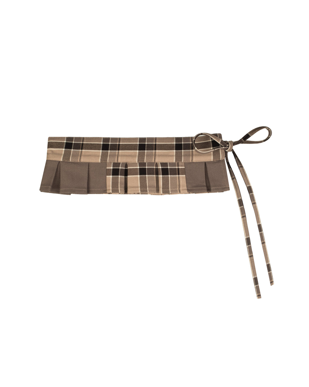 Pleated Tartan Waist Belt