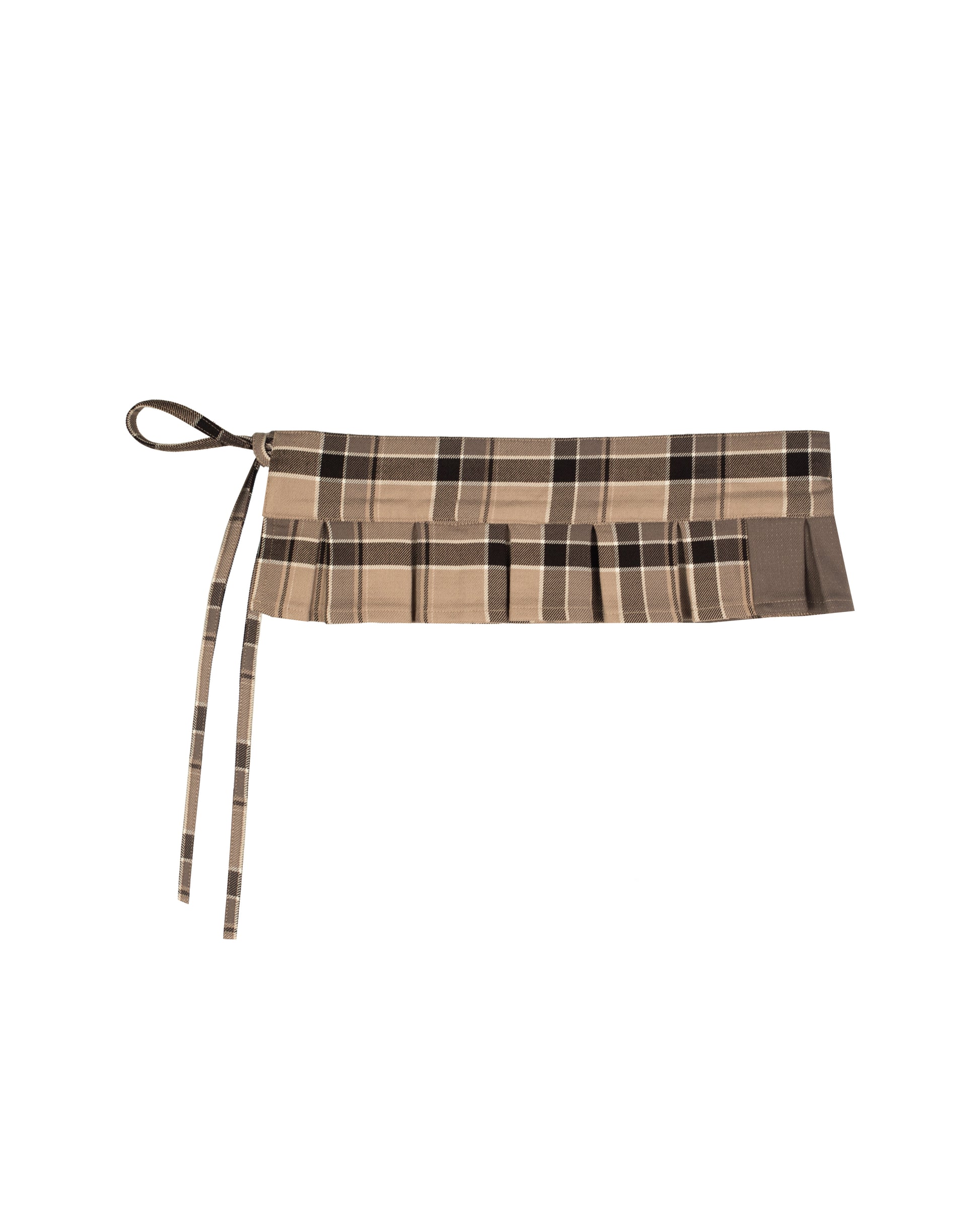 Pleated Tartan Waist Belt