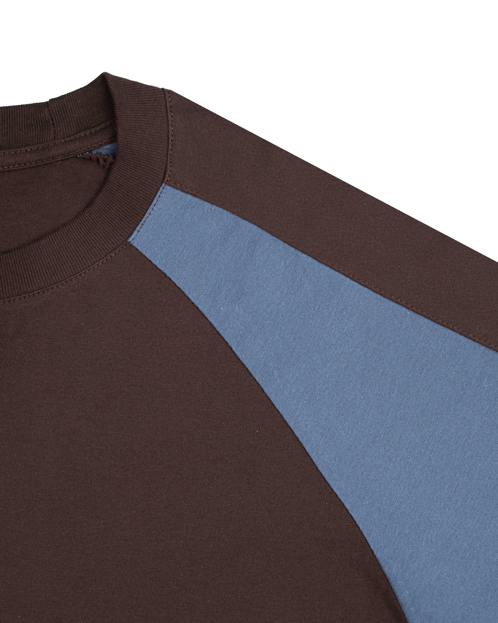 Paneled Raglan Tee in Brown