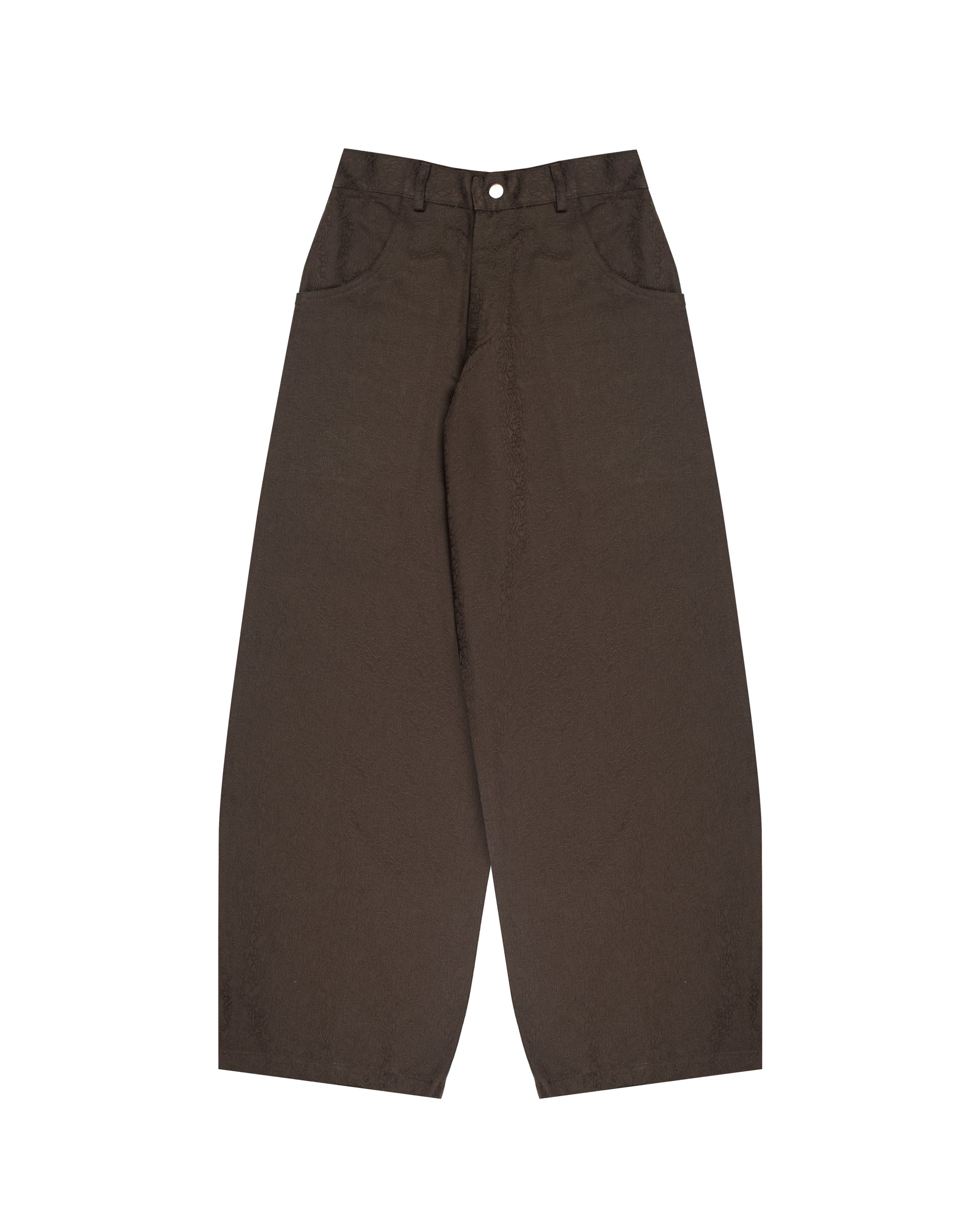 Balloon Pants in Dark Brown Jacquard