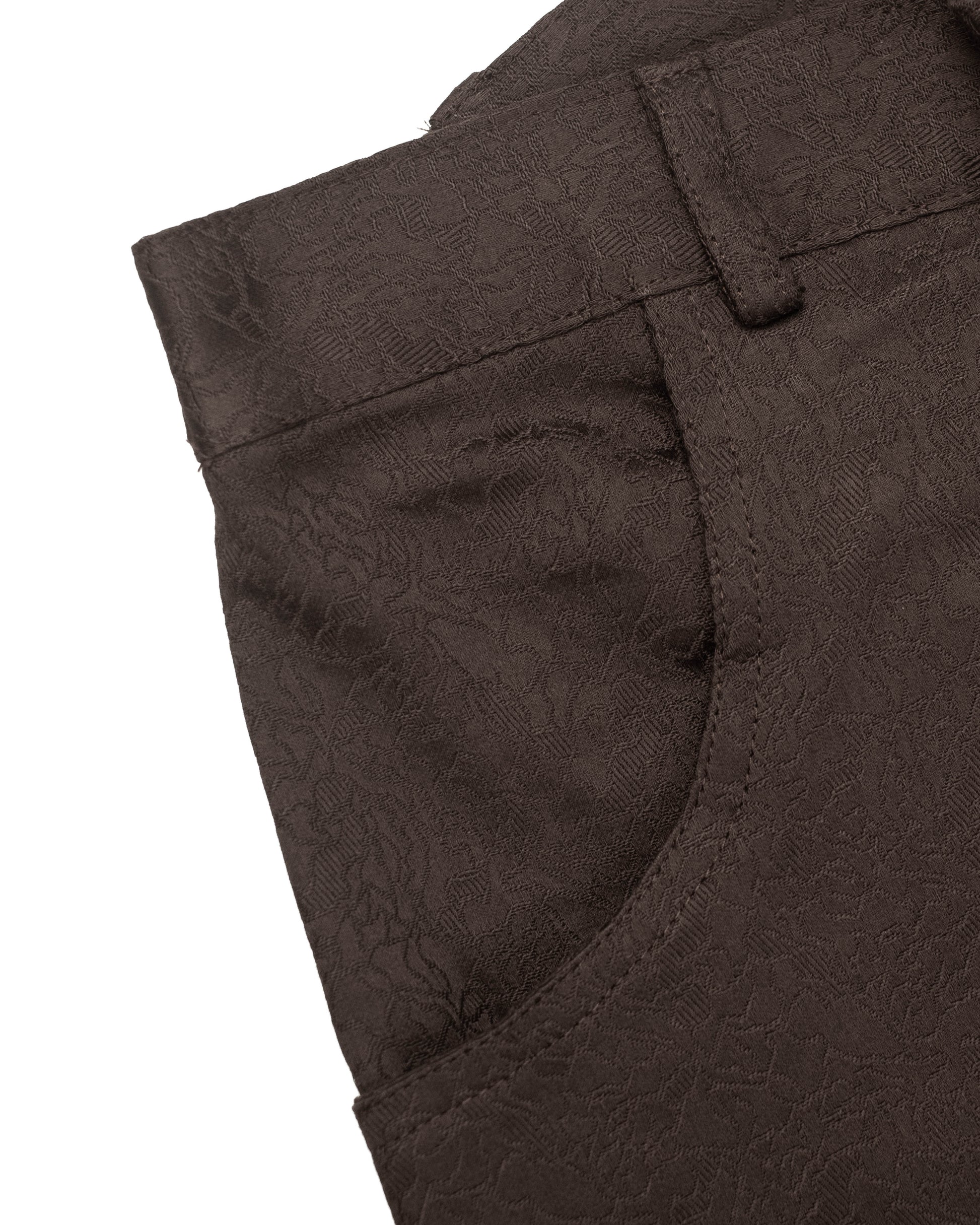 Balloon Pants in Dark Brown Jacquard