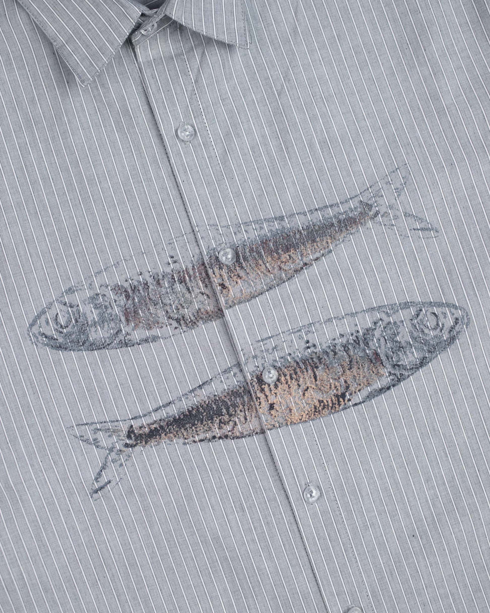 Fish Shirt in Light Grey