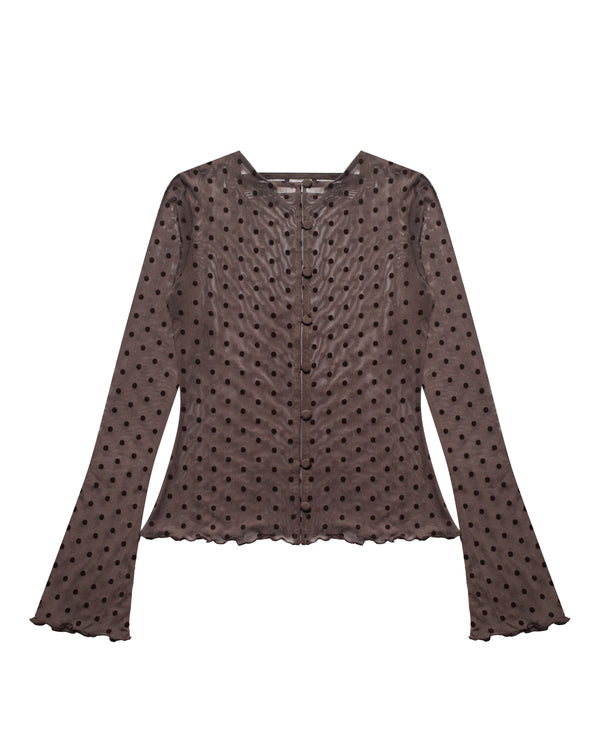 Layering Sheer Cardigan in Brown