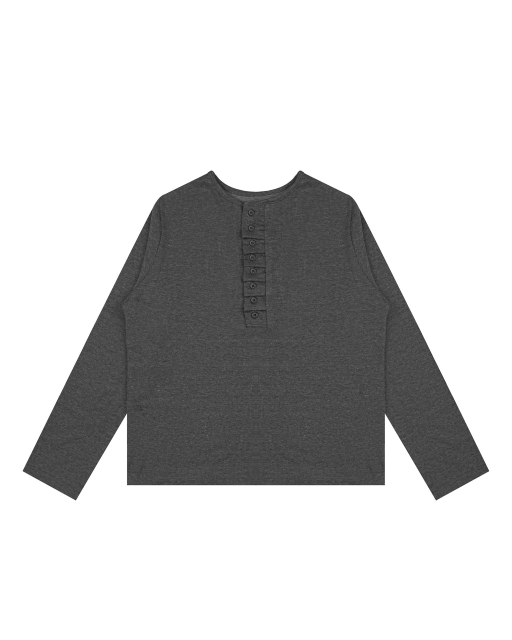 Pleated Henley Unisex Top