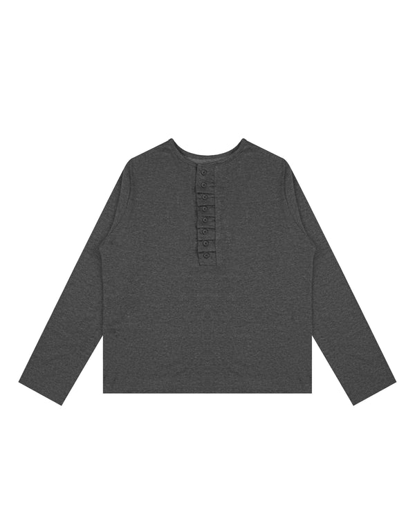 Pleated Henley Unisex Top