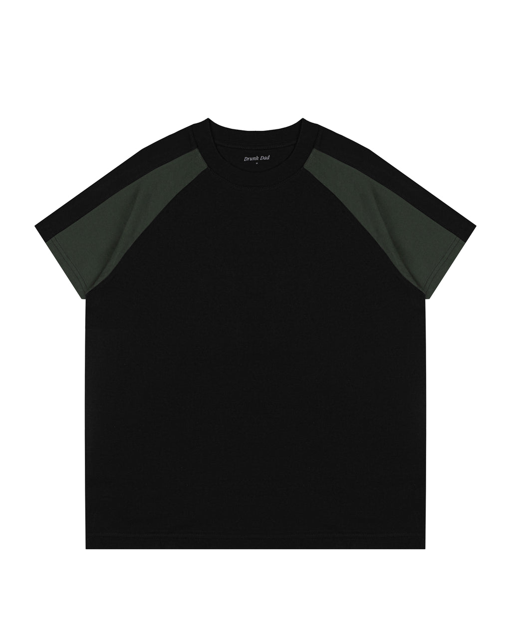Paneled Raglan Tee in Black Green