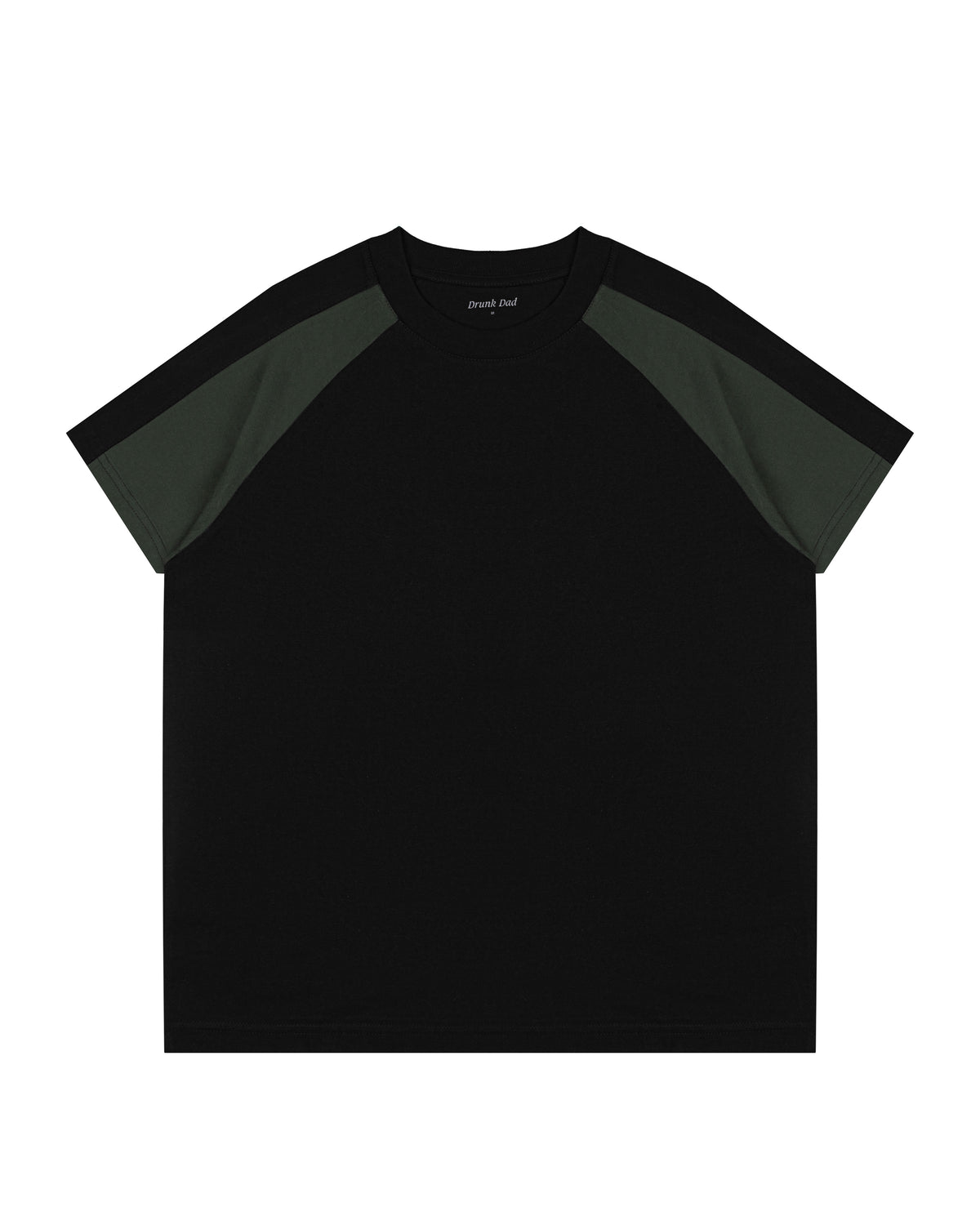 Paneled Raglan Tee in Black Green