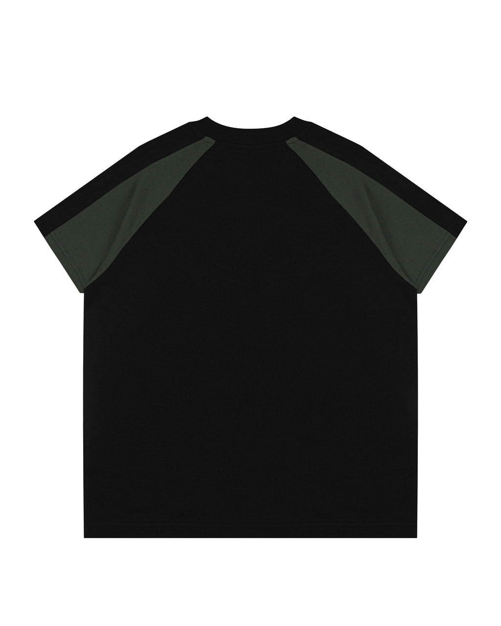 Paneled Raglan Tee in Black Green
