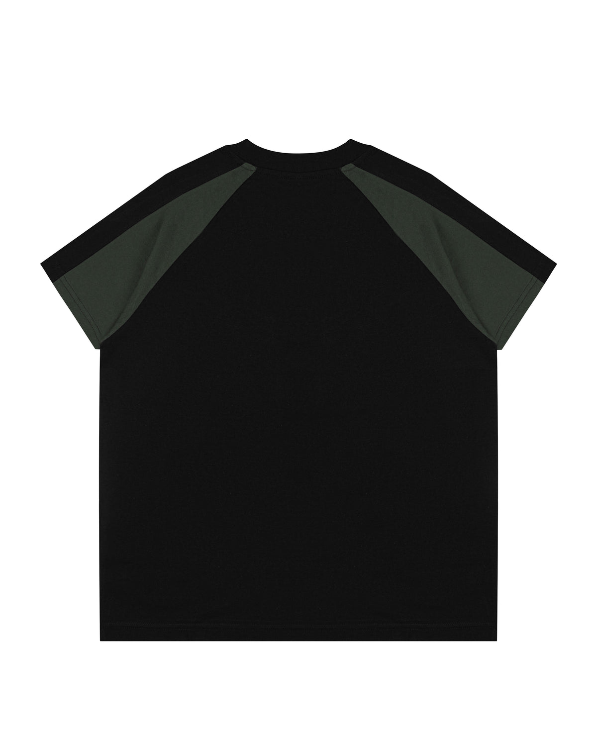 Paneled Raglan Tee in Black Green