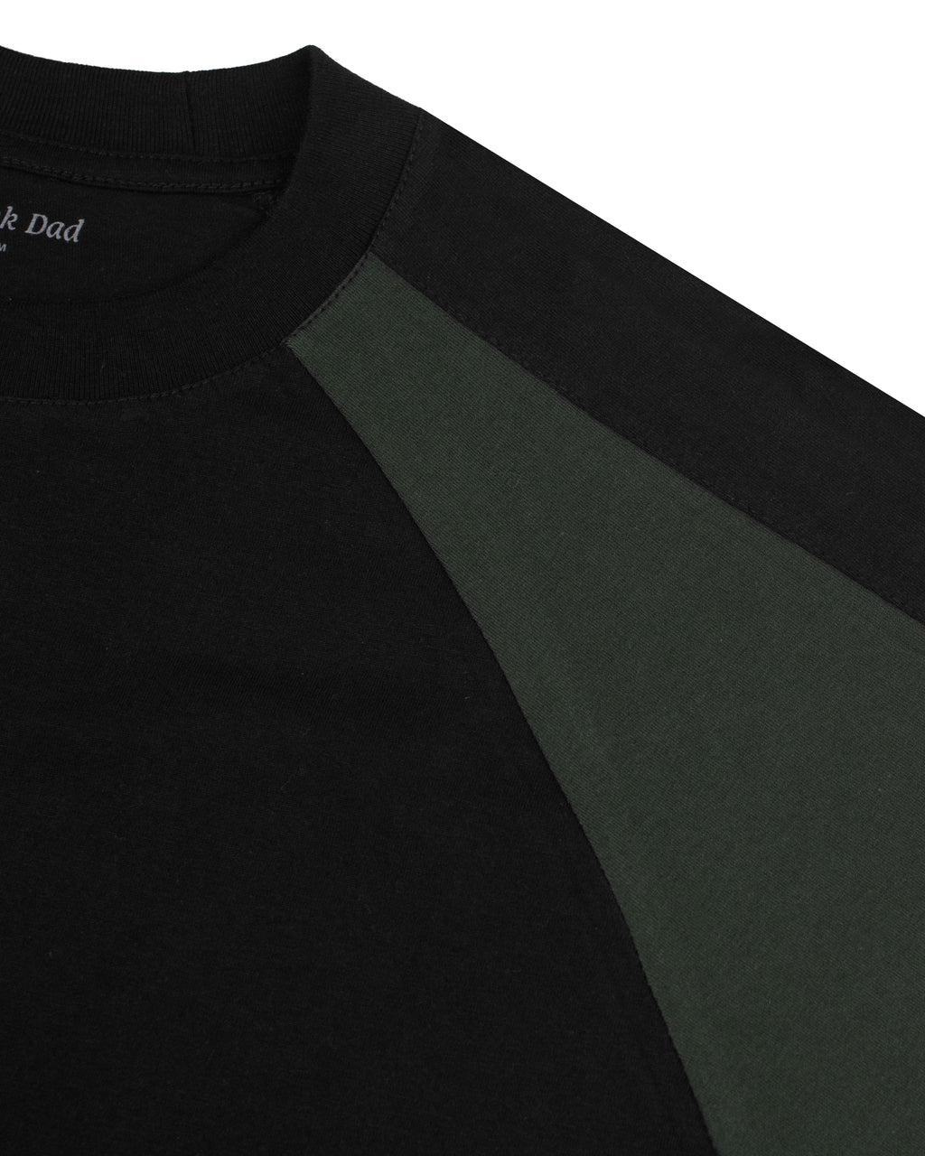 Paneled Raglan Tee in Black Green