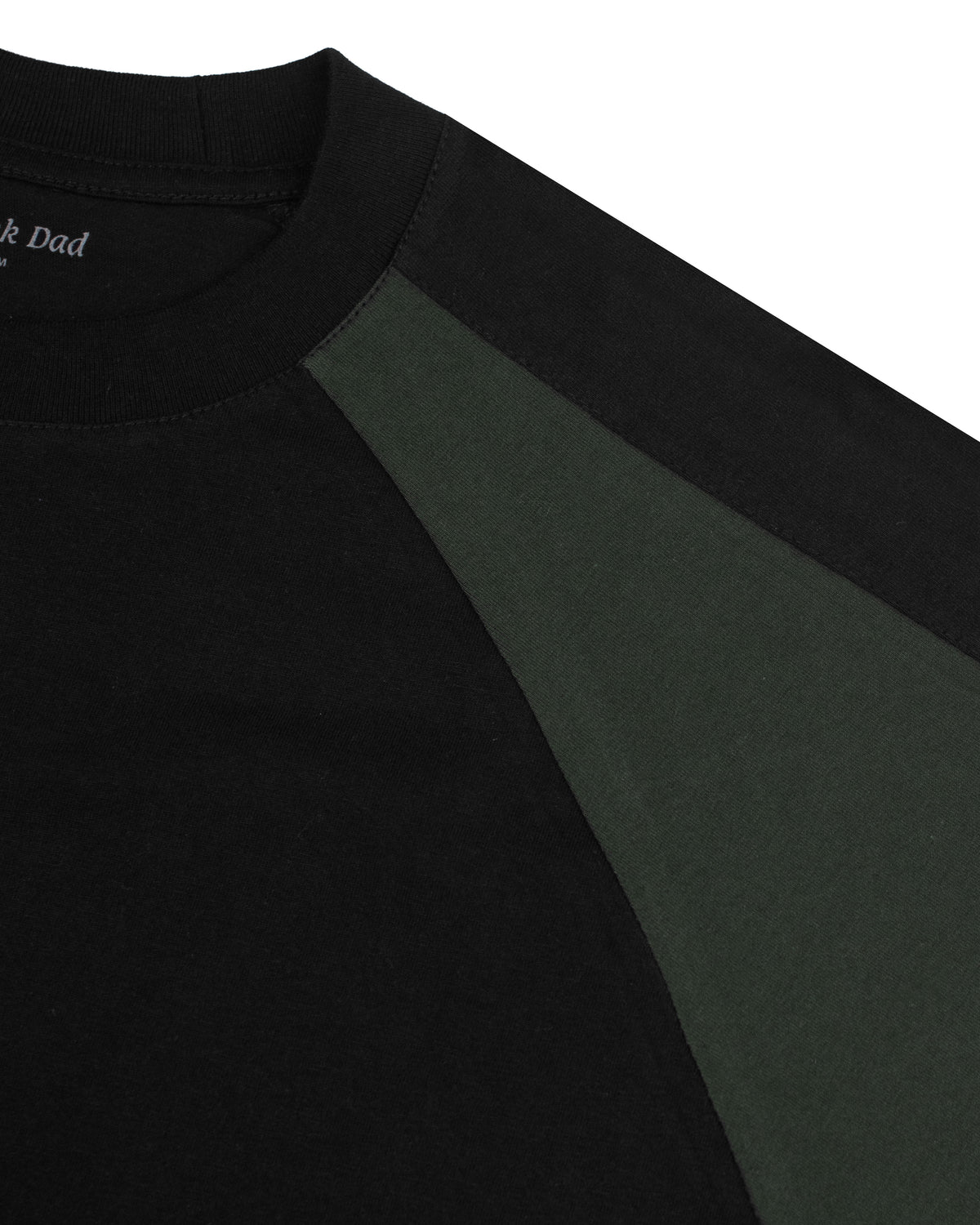 Paneled Raglan Tee in Black Green