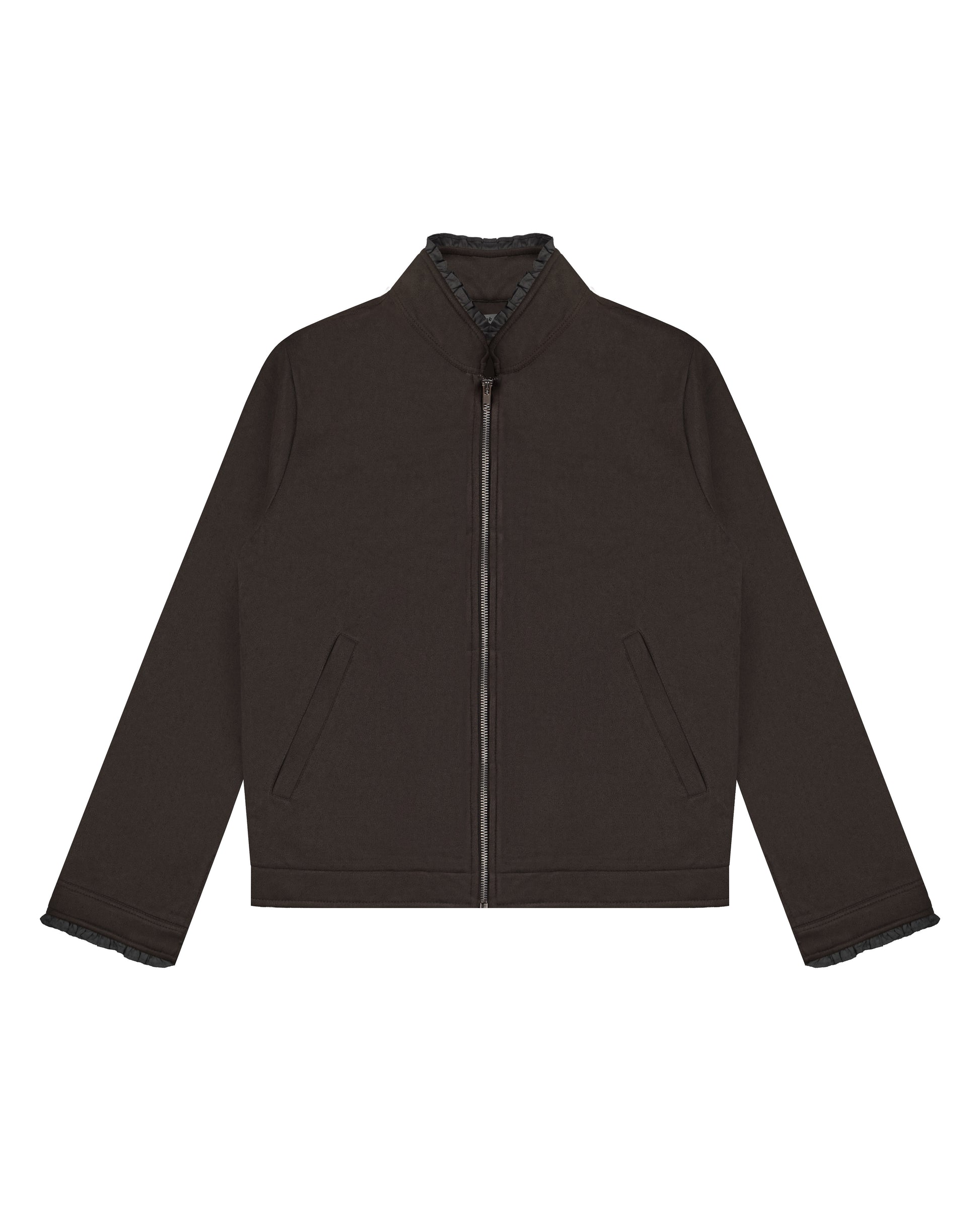 Roberto Suede Zip Jacket in Espresso