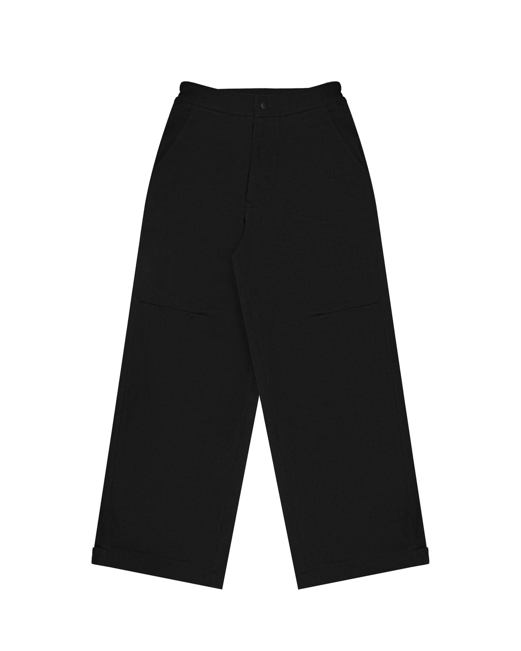 Adjustable Hem Trousers in Black