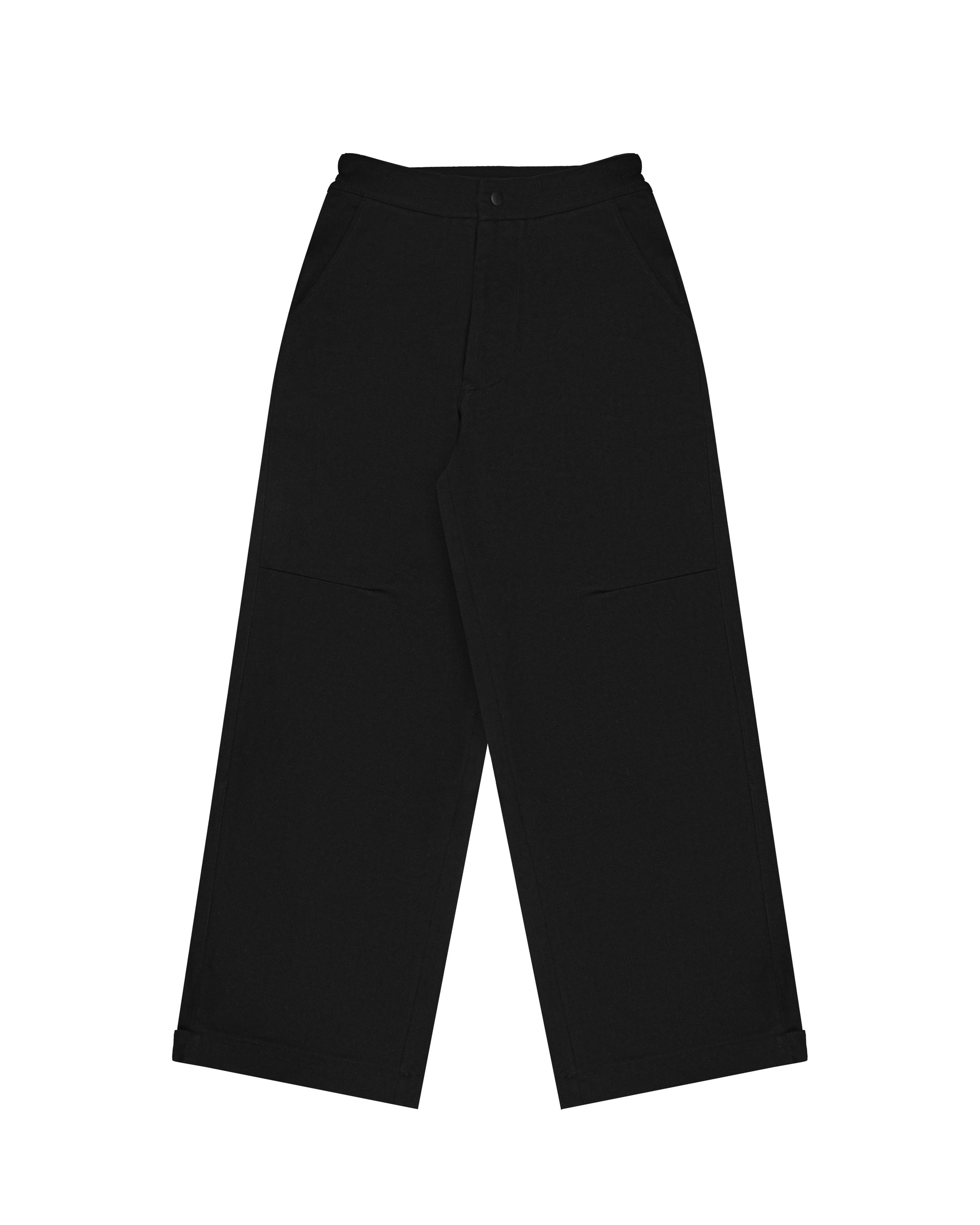 Adjustable Hem Trousers in Black