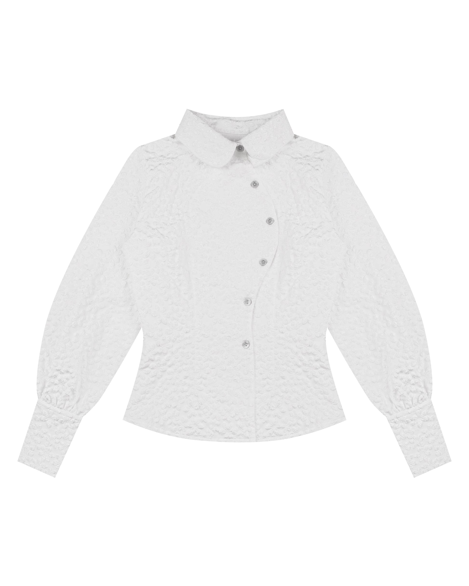Baxter Shirt in White Jacquard